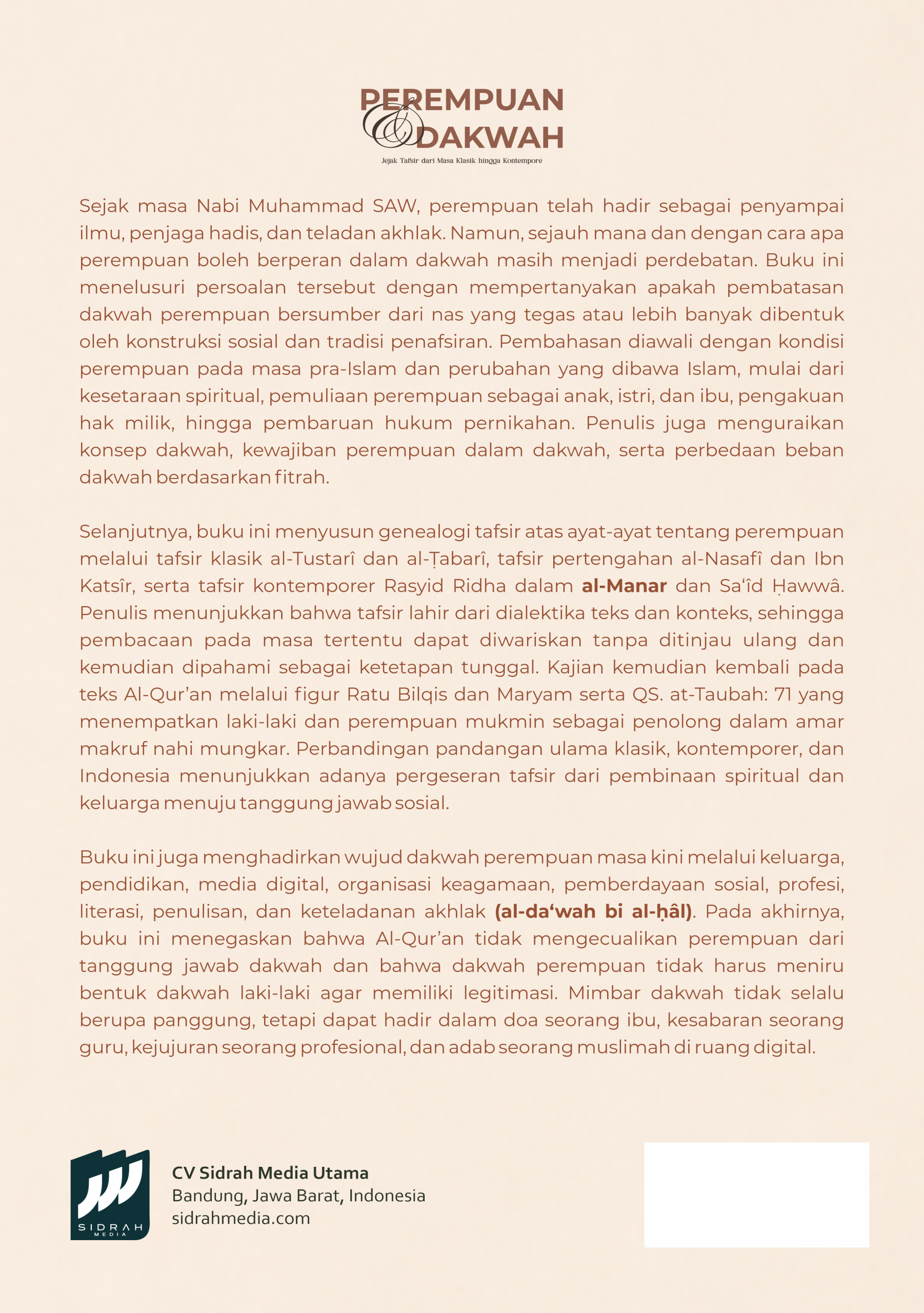 Perempuan & Dakwah. Jejak Tafsir dari Masa Klasik hingga Kontemporer - Image 3